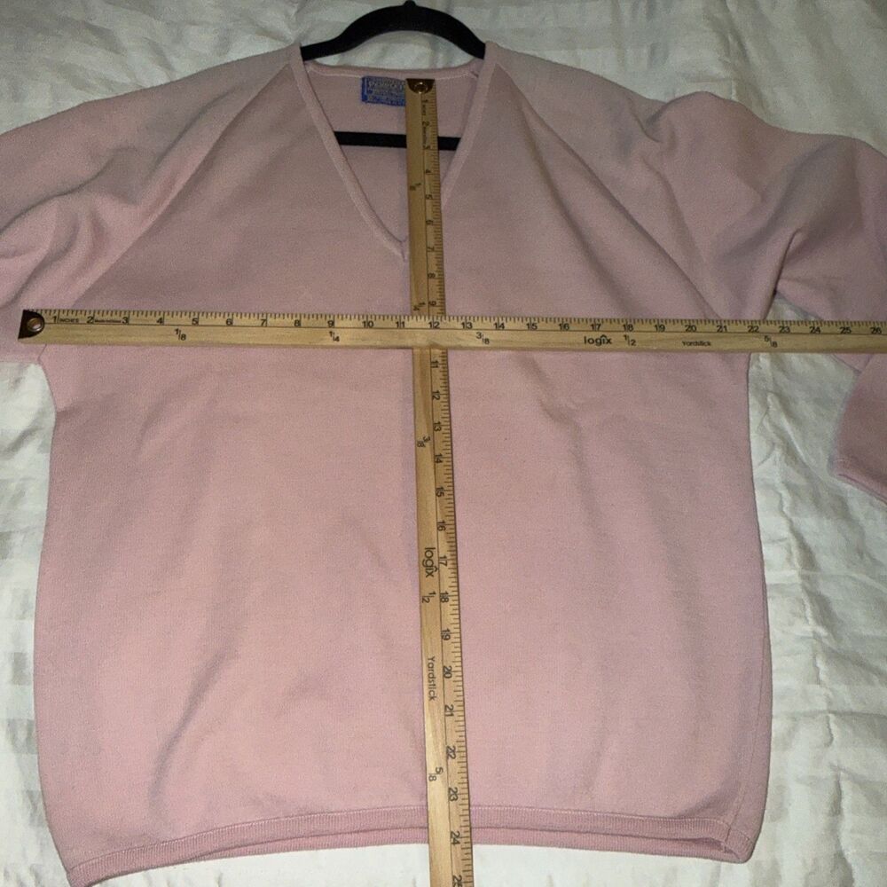 VTG Pendleton Virgin Woolen Mills Women Sweater M Pink V neck Classic Preppy USA - Picture 8 of 12